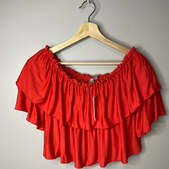 ASOS Crop Top Red with Ruffles - Picture 6 of 8